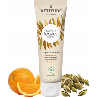 Attitude Prírodný kondicionér Super leaves s detoxikačným účinkom Lesk a objem pre jemné vlasy 240 ml