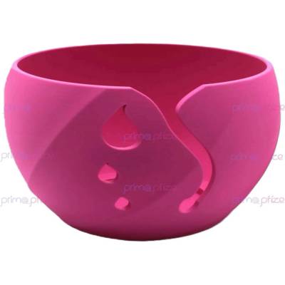 PrimaPrize Růžová plastová miska na klubíčko 16x10cm vzor 01