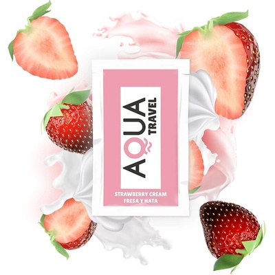 AQUA Travel lubrikant na vodnej báze krémovo-jahodový 6 ml