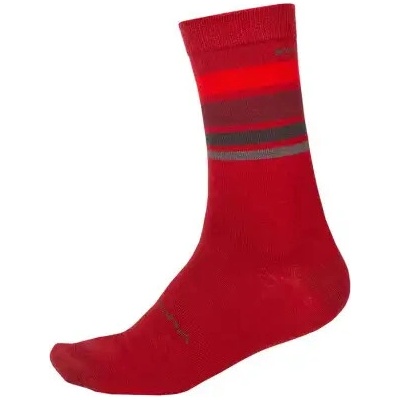 Endura Merino Stripe ponožky Red
