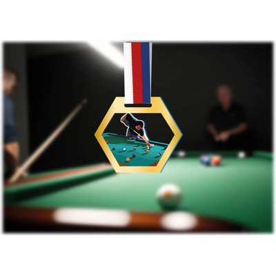 Akrylátová medaile Billiard Zlatá