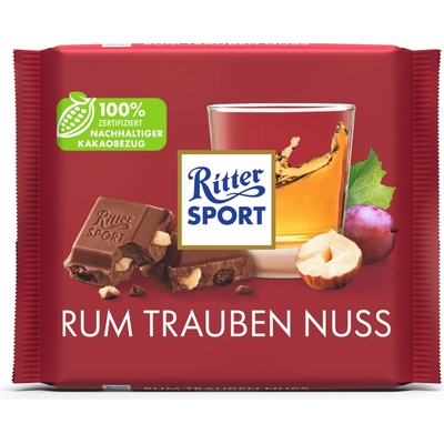 Ritter Sport s rumovými rozinkami a ořechy 100 g