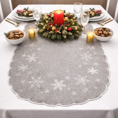RAEBEL Vianočný obrus 5791 sivá Polyester 40x90 cm