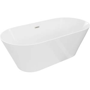 Mexen Luna Slim свободностояща вана 170 x 75 cm, бяла, преливник с четкан никел - 52041707500-97 (52041707500-97)