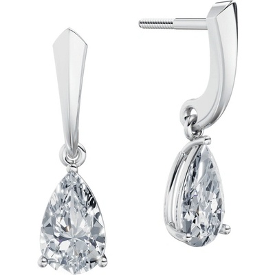 DF dámske náušnice 6424, bílé zlato s laboratorními diamanty o celkové váze 2.00 ct VS1/F