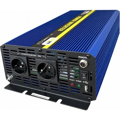Carspa P3000U-24 24V/230V+USB 3000W, čistá sinusovka