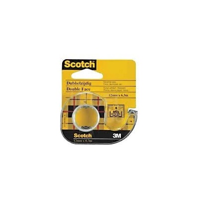 12мм. /6.3м. Scotch 136D - Двойнолепяща самозалепваща лента с тиксодържач / 1 /