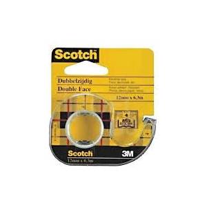  12мм. /6.3м. Scotch 136D - Двойнолепяща самозалепваща лента с тиксодържач / 1 /