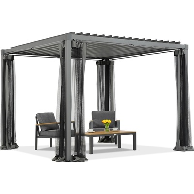 Garden Point pergola Madera 3x3 m s moskytiérou Antracitová