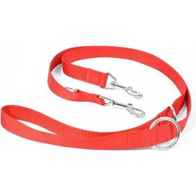 Duvo Plus Lead Nylon Adjustable - Регулируем повод (от 120 см. до 200 см. ) с 2 карабинера за две кучета или прикрепяне към колан 200 см. /25 мм. черен