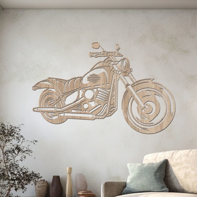dřevo života Dřevěný obraz motorky Chopper Rozměry (cm): 60x38, Zvolte barvu dekoru: Dub Sonoma