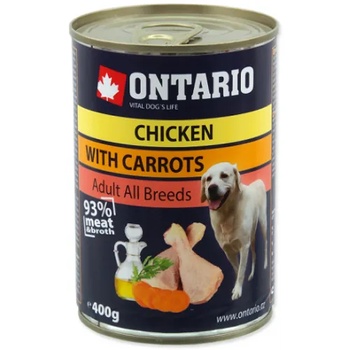 ONTARIO Can Chicken, Carrots, Salmon Oil - консерва за куче с пилешки парченца, моркови и масло от сьомга 400 гр, Чехия 214-2132