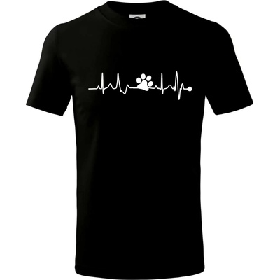 Ekg psia labka tričko detské čierna