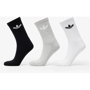 adidas Trefoil Cushion Crew Sock 6-Pack Black/ White/ Medium Grey Heather