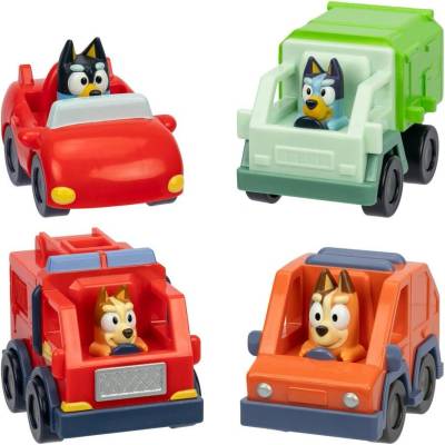 Moose Количка с фигура Moose Bluey - Mini Racers, Блуи, Бинго, Бандит и Чили, асортимент (18066)