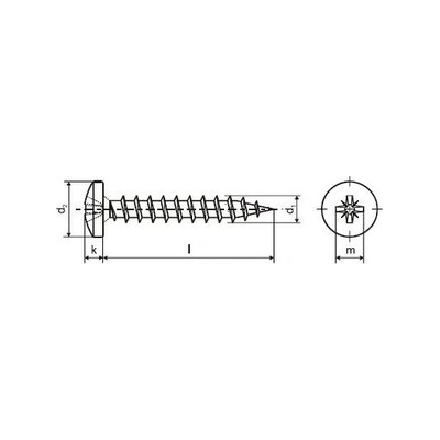 Skrutka do dreva PH PZ 5,0 x 20 ZB - PZ2 - balenie 500 ks