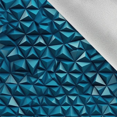 Takoy Látka softshell zimní 3D textura trojúhelníky modré