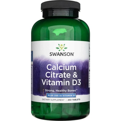 Swanson Citrát Vápníku + Vitamín D3 250 tablet