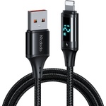 Mcdodo Кабел за данни - Mcdodo (CA-1060) - USB 2.0 → Lightning, цифров дисплей, найлон оплетка, алуминий, 3A, 1.2m - Черен