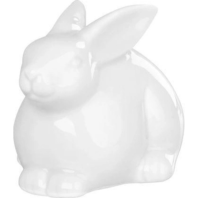 Dekorácia MagicHome, Zajačik, biely, porcelán, veľkonočný, 10,4x7,3x7,1 cm