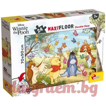 Lisciani Пъзел lisciani 86665 - 24 части - Мечо Пух, Дисни, двулицев пъзел (li86665)