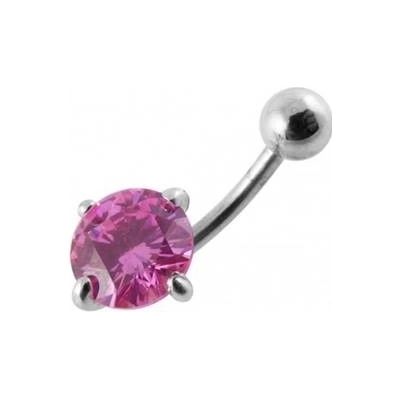 Šperky4U stříbrný piercing do pupíku zirkon BP01017-P
