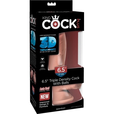 King Cock Plus 6,5" Trojvrstvové dildó s semenníkmi