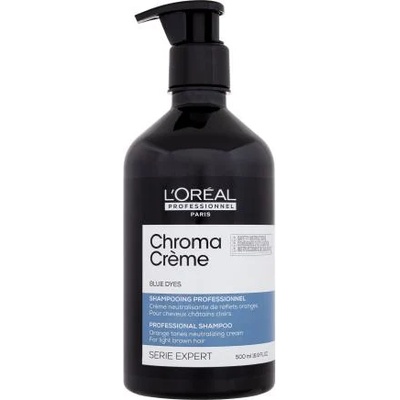 L'Oréal Chroma Crème Professional Shampoo Blue Dyes 500 ml шампоан за светлокестенява коса за неутрализиране на оранжевите тонове за жени
