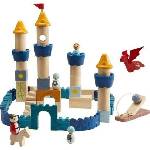 Plan Toys - Комплект дървени кубчета за редене - Замък (5543)