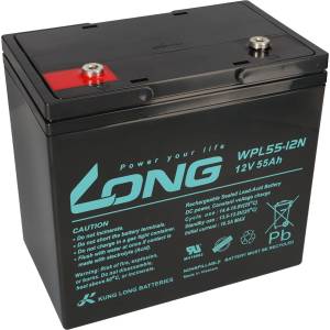 Long Aкумулаторна батерия Long WPL55-12N, 12V 55Ah F8, за UPS, 135 х 207 х 226 мм (WPL55-12N)
