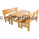 Masívny drevený záhradný nábytok (zostava z borovice TEA 1+2) drevo 38 mm