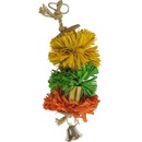 DUVO+ Závesná farebná hračka z rafie, bambusu a kokosu pre exoty S 24,1x6,4x6,4 cm