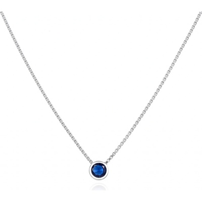 Agato Minimalistický stříbrný náhrdelník s modrým zirkonem AGS1561/47-DB