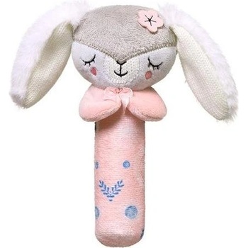 BabyOno Бебешка играчка с дрънкалка Babyono - Зайче, розова (5901435414552)