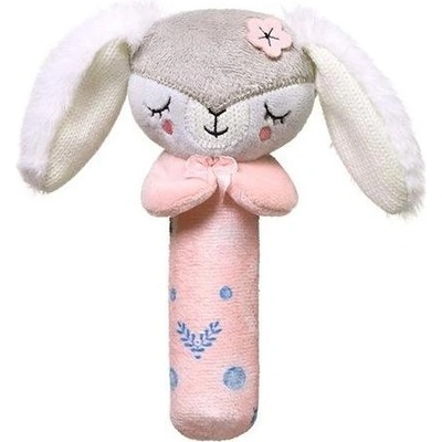 BabyOno Бебешка играчка с дрънкалка Babyono - Зайче, розова (5901435414552)