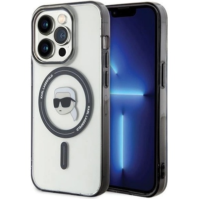KARL LAGERFELD Кейс Karl Lagerfeld KLHMP15XHKHNOTK за iPhone 15 Pro Max 6.7", прозрачен, твърд, IML Karl`s Head MagSafe (3666339161941)