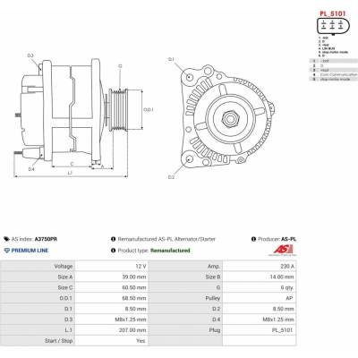 Alternátor AS-PL A3750PR