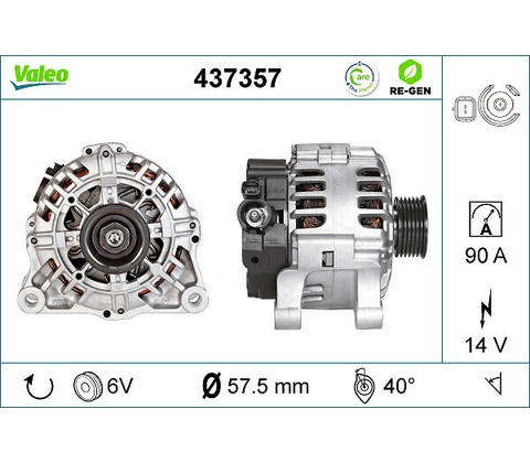 VALEO Alternátor 437357