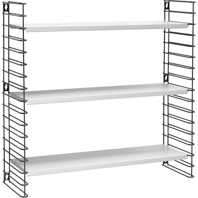 Metaltex Черна триетажна етажерка с бели рафтове, широчина 70 cm Libro - Metaltex (377603 001)