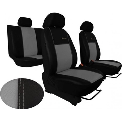 Autopoťah Pok-ter Exclusive Leather sivo-čierne koža