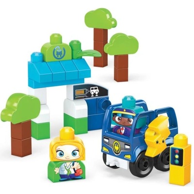 Mattel Mega bloks зелено градско автобусче зареди и тръгни HDX90