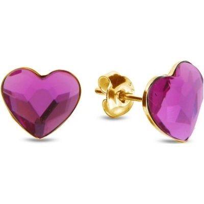Spark růžové se Swarovski Elements Heart KG2808F Fuchsia