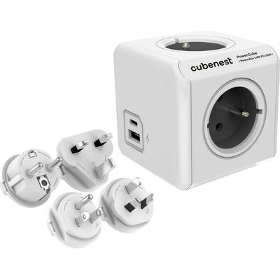 CubeNest PowerCube Original USB PD 20W A+C Sivá