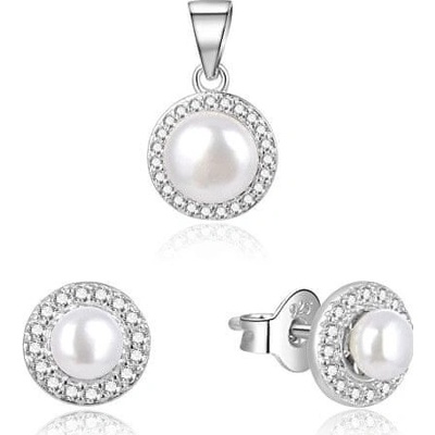 Beneto nádherná strieborná súprava šperkov s riečnymi perlami AGSET278L prívesok náušnice striebro