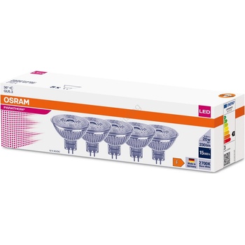 OSRAM Комплект от 5 LED крушки MR16 GU5, 3/2, 6W/12V 2700K 36° - Osram (P227956)
