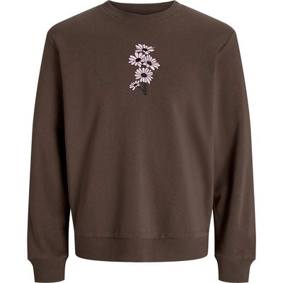 JACK & JONES Блуза Jack and Jones Men's Printed Crew Sweatshirt - Chocolate Brown