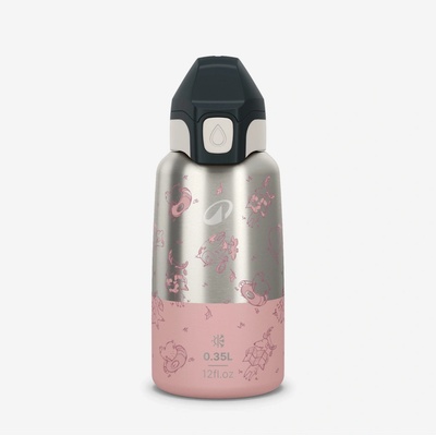 Quechua Detská antikorová termoflaša 350 ml ružová
