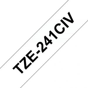 Brother TZe-241CIV, ламинирана етикетна лента, 18 мм x 8 м, черен текст/бял фон (TZe-241CIV)