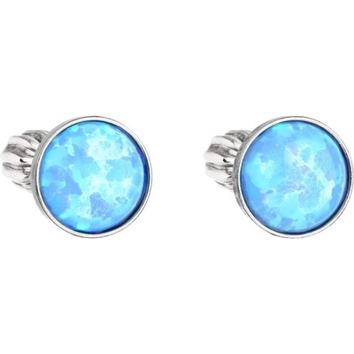 Pavona Stříbrné náušnice se světle modrým syntetickým opálem 11001.3 lt.blue
