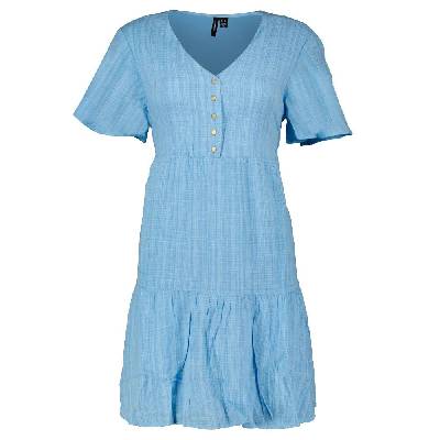 Рокля Vero moda Satina short sleeve short dress - Blue (Blue Bell)